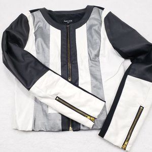 Haute Monde Pleather Fashion Jacket With Zippers